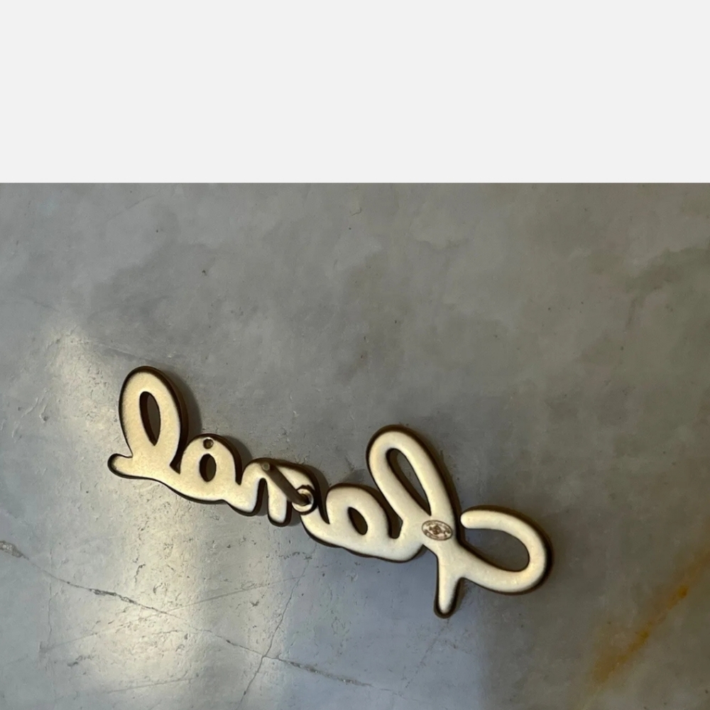 Chanel Gold Tone Cursive Script Crawler Women's Earrings - Picture 5 of 11